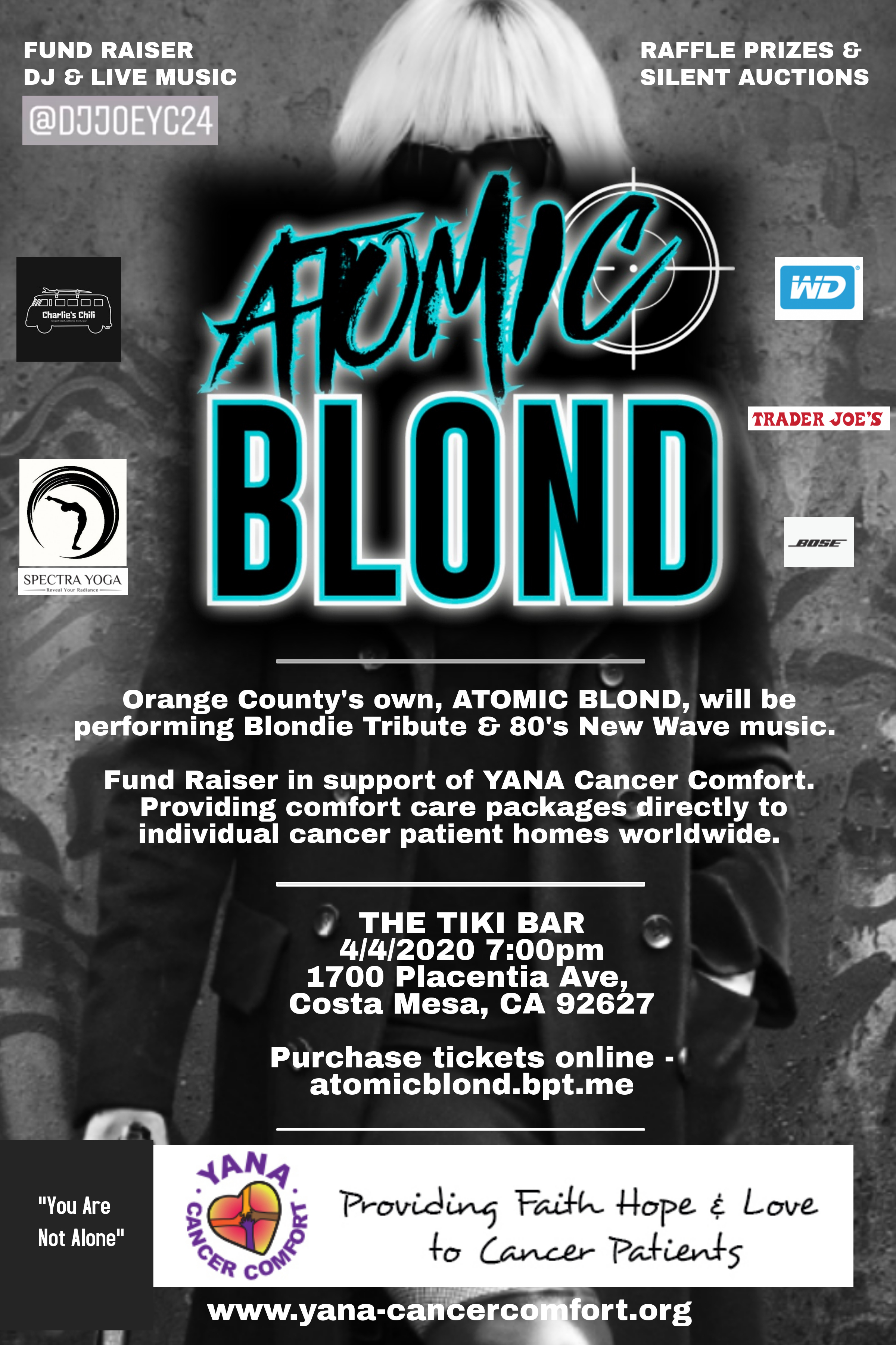 ATOMIC BLOND BAND Fundraiser for YANA Cancer Comfort